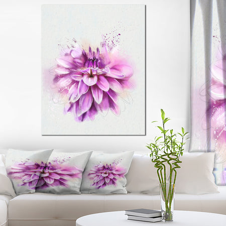 Beautiful Pink Watercolor Flower - Flower Canvas Print Artwork