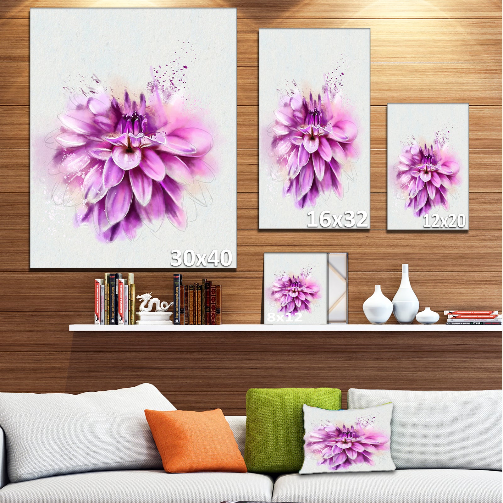 Beautiful Pink Watercolor Flower - Flower Canvas Print Artwork