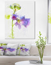 Blue Hand-drawn Eustoma Watercolor - Flower Canvas Print Artwork