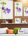 Blue Hand-drawn Eustoma Watercolor - Flower Canvas Print Artwork