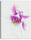 Purple Aquilegia Watercolor Sketch - Flower Canvas Print Artwork