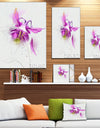 Purple Aquilegia Watercolor Sketch - Flower Canvas Print Artwork