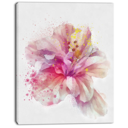 Beautiful Pink Flower Watercolor - Flower Canvas Print Artwork