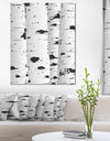 Birch Tree Black and White Texture - Modern Landscape Canvas Art