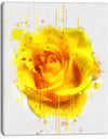 Beautiful Rose in Yellow Watercolor - Flower Canvas Print Artwork