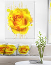 Beautiful Rose in Yellow Watercolor - Flower Canvas Print Artwork