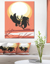 Birds at Sunset Vector Drawing - Large Abstract Canvas Wall Art