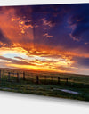 Dramatic Sunset over Prairie - Large Landscape Canvas Art