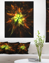 Orange Yellow Green Fractal Flower - Flower Canvas Print Artwork