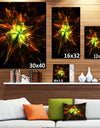 Orange Yellow Green Fractal Flower - Flower Canvas Print Artwork