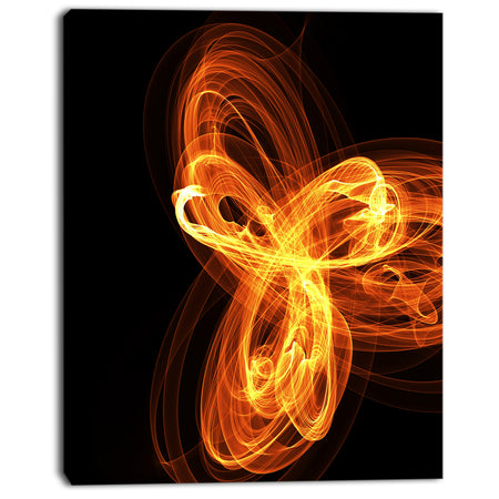Fractal Fire Pattern Painted in Air - Large Abstract Canvas Wall Art