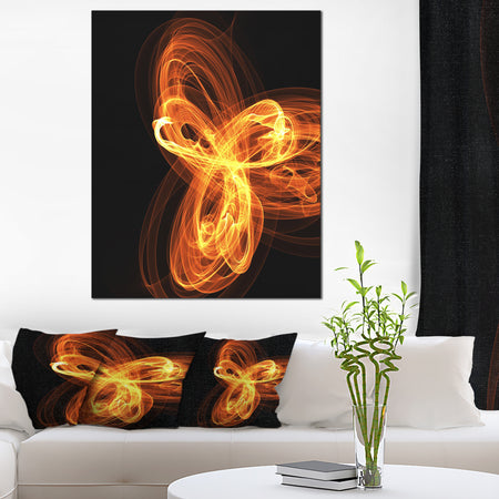 Fractal Fire Pattern Painted in Air - Large Abstract Canvas Wall Art