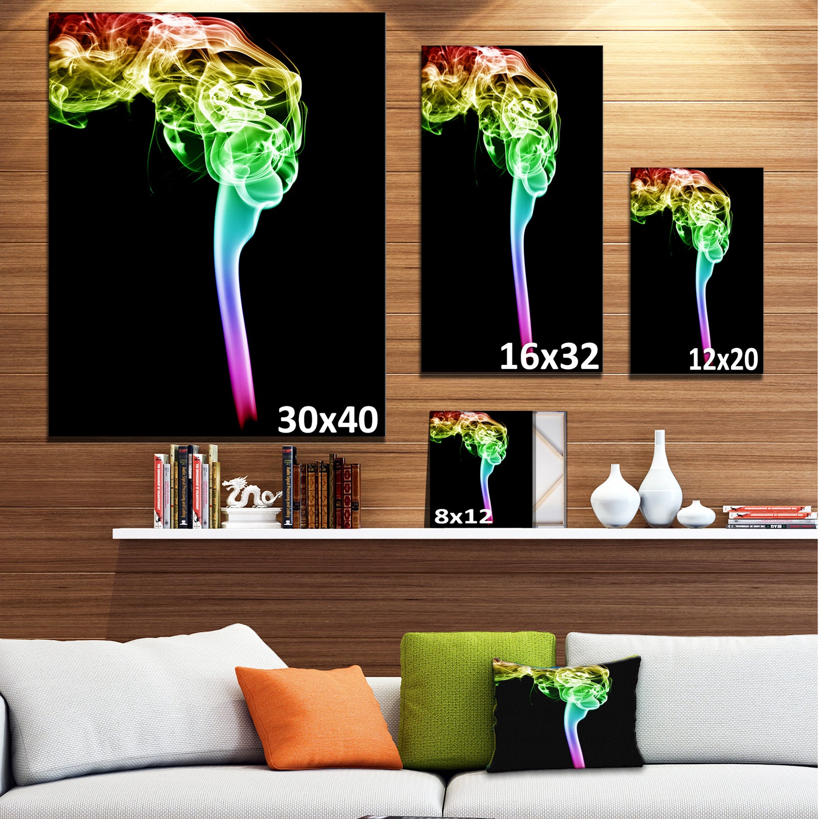 Isolated Abstract Smoke on Black - Abstract Canvas Wall Art Print