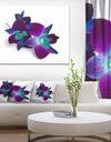 Deep Purple Orchid Flowers on White - Flowers Canvas Wall Artwork