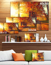 Autumnal Trees in Sunrays - Large Landscape Canvas Art Print