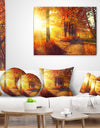 Autumnal Trees in Sunrays - Large Landscape Canvas Art Print