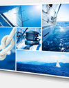 Sailing Yacht in Blue Sea Collage - Large Seashore Canvas Wall Art