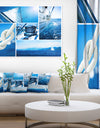 Sailing Yacht in Blue Sea Collage - Large Seashore Canvas Wall Art