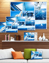 Sailing Yacht in Blue Sea Collage - Large Seashore Canvas Wall Art