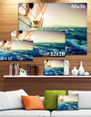 Yacht Sailing in Wavy Waters - Large Seashore Canvas Wall Art