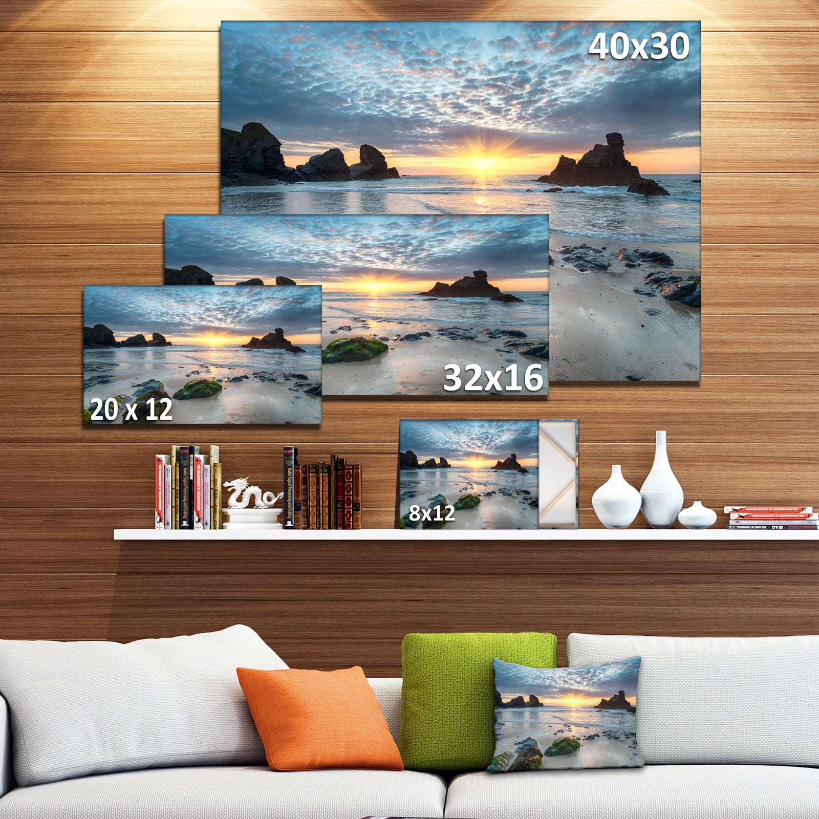 Beautiful Porthcothan Bay - Large Seashore Canvas Wall Art