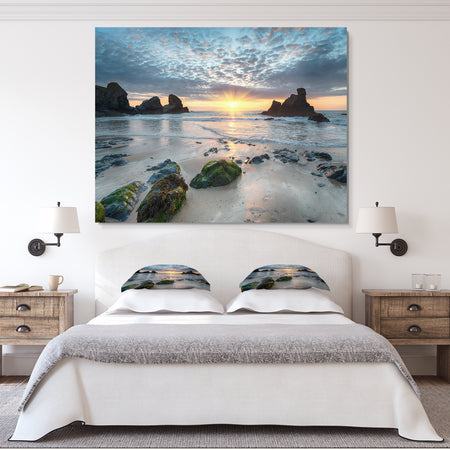 Beautiful Porthcothan Bay - Large Seashore Canvas Wall Art