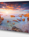 Sunrise on South Coast of Sicily - Seashore Canvas Artwork Print