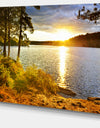 Beautiful View of Sunset over Lake - Landscape Canvas Art Print