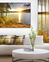 Beautiful View of Sunset over Lake - Landscape Canvas Art Print