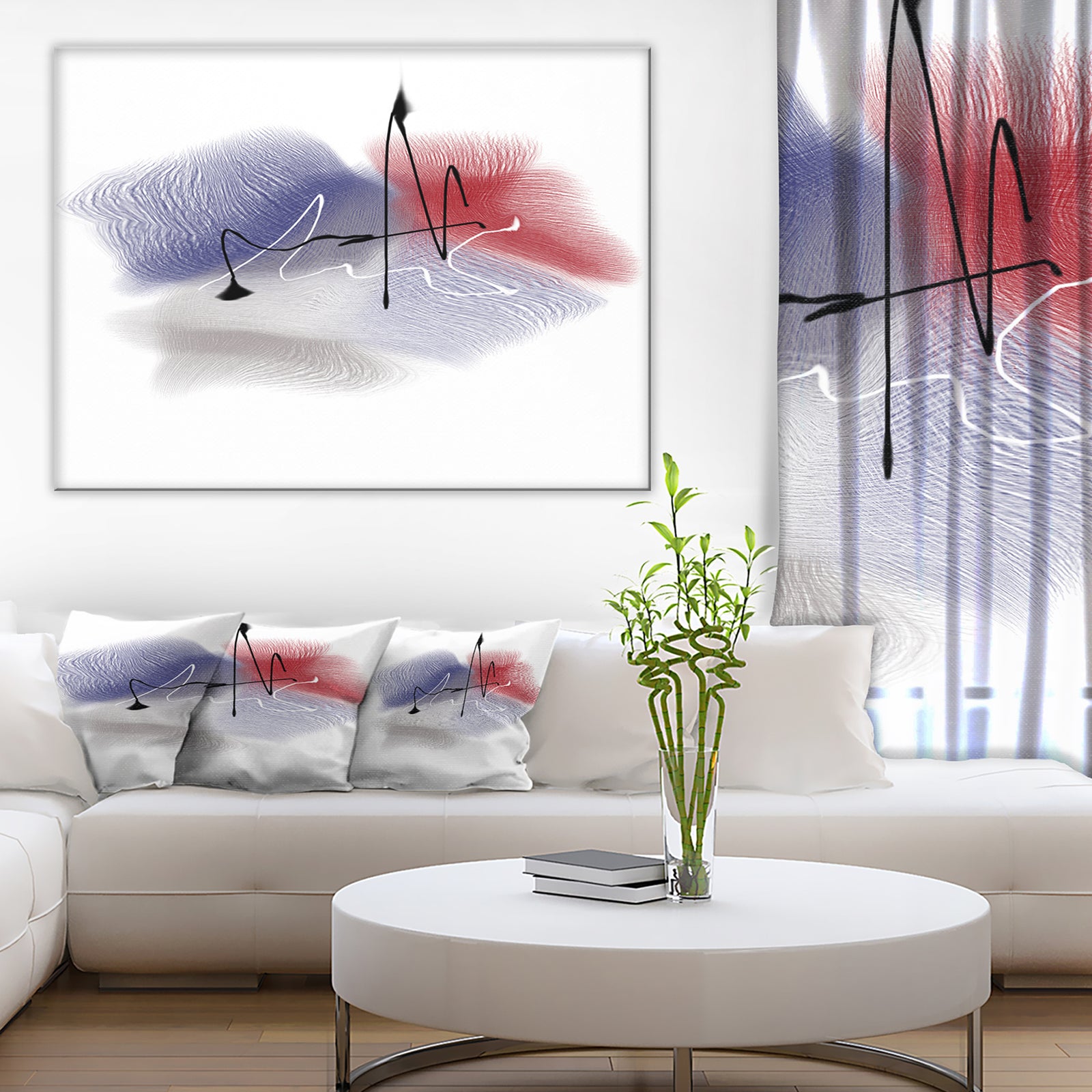 Abstract Multicolor Flowers - Large Animal Canvas Wall Art Print