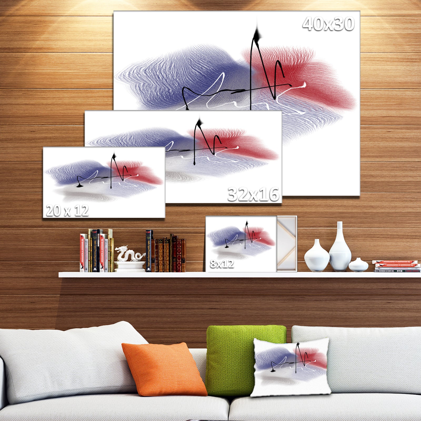 Abstract Multicolor Flowers - Large Animal Canvas Wall Art Print