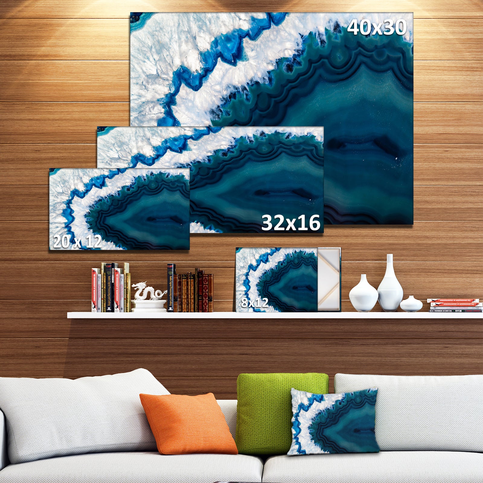 Blue Brazilian Geode - Abstract Canvas Wall Art Print