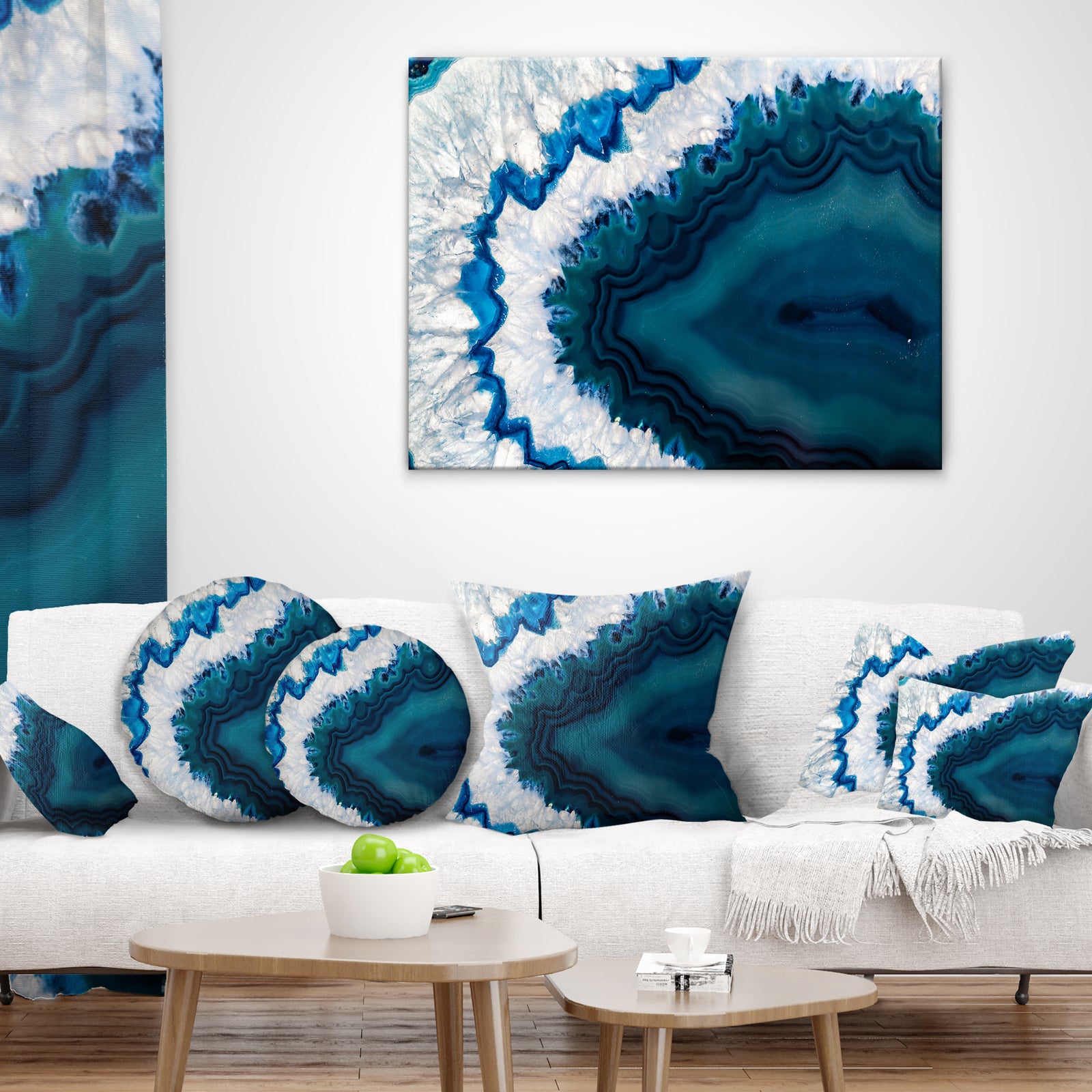 Blue Brazilian Geode - Abstract Canvas Wall Art Print
