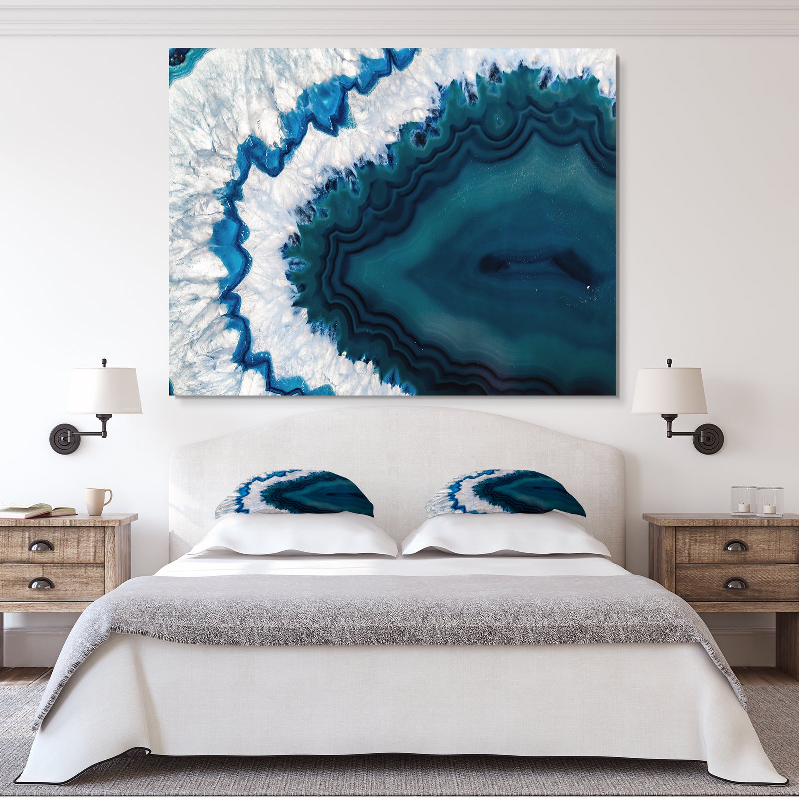 Blue Brazilian Geode - Abstract Canvas Wall Art Print
