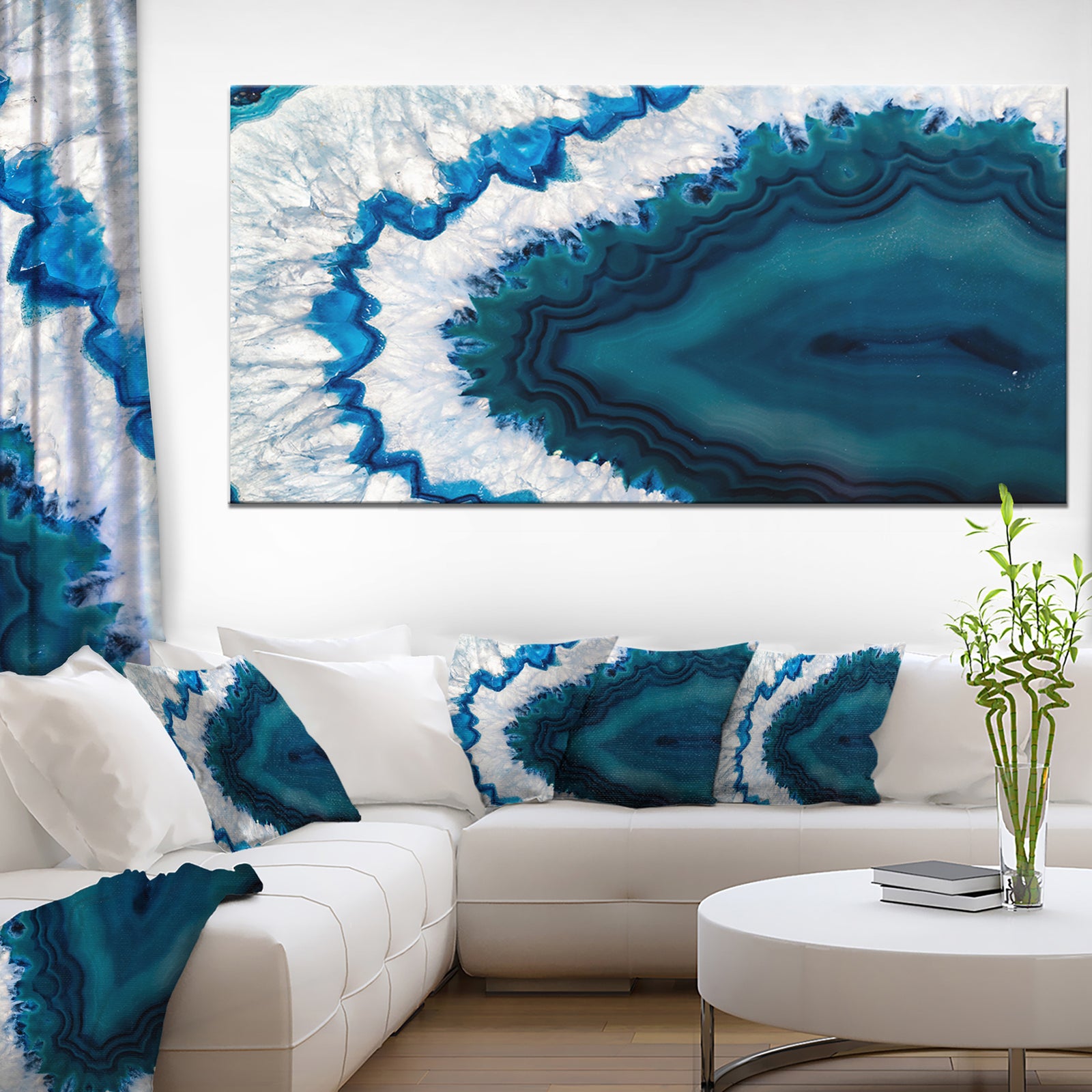 Blue Brazilian Geode - Abstract Canvas Wall Art Print