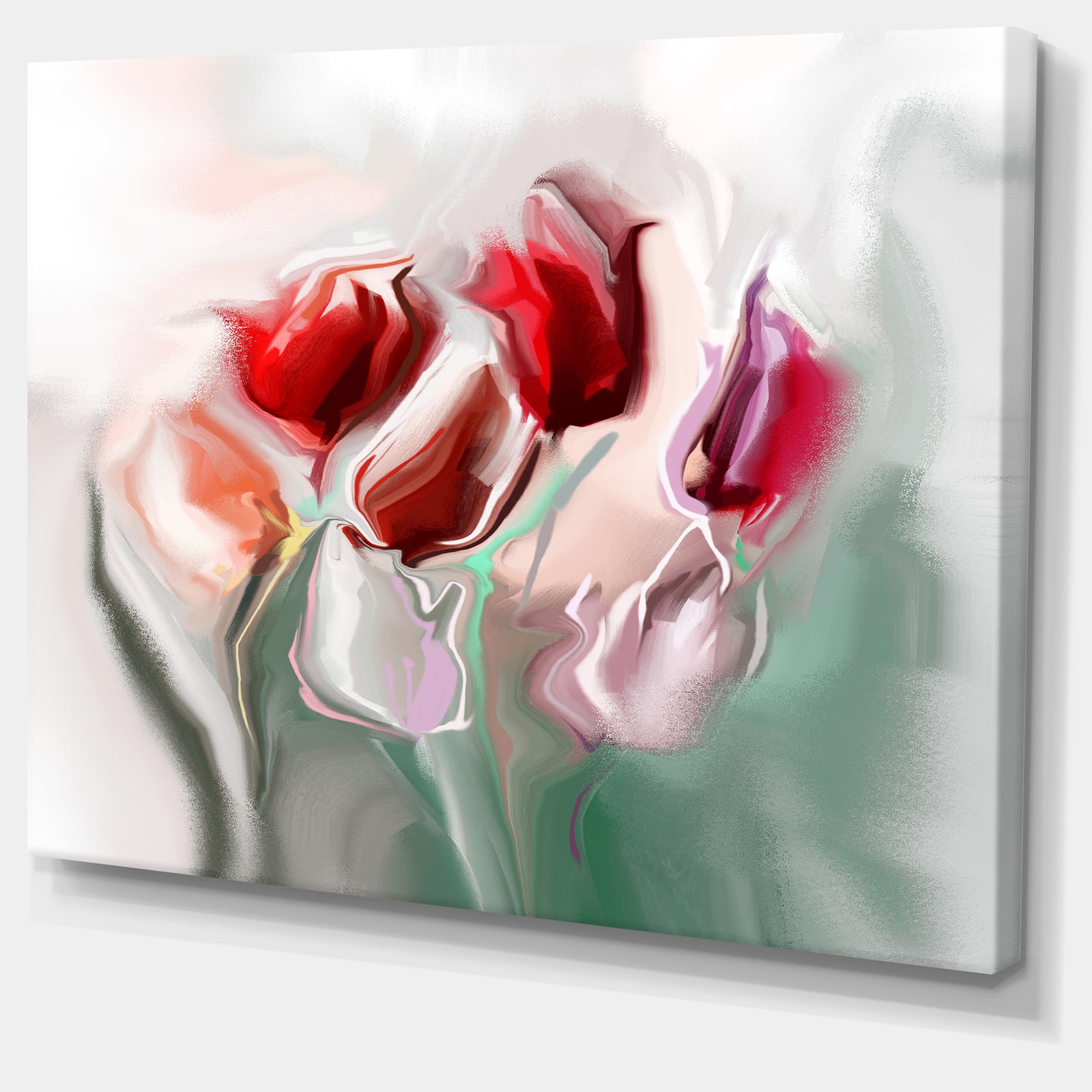 Floral Watercolor Illustration - Large Animal Canvas Wall Art Print