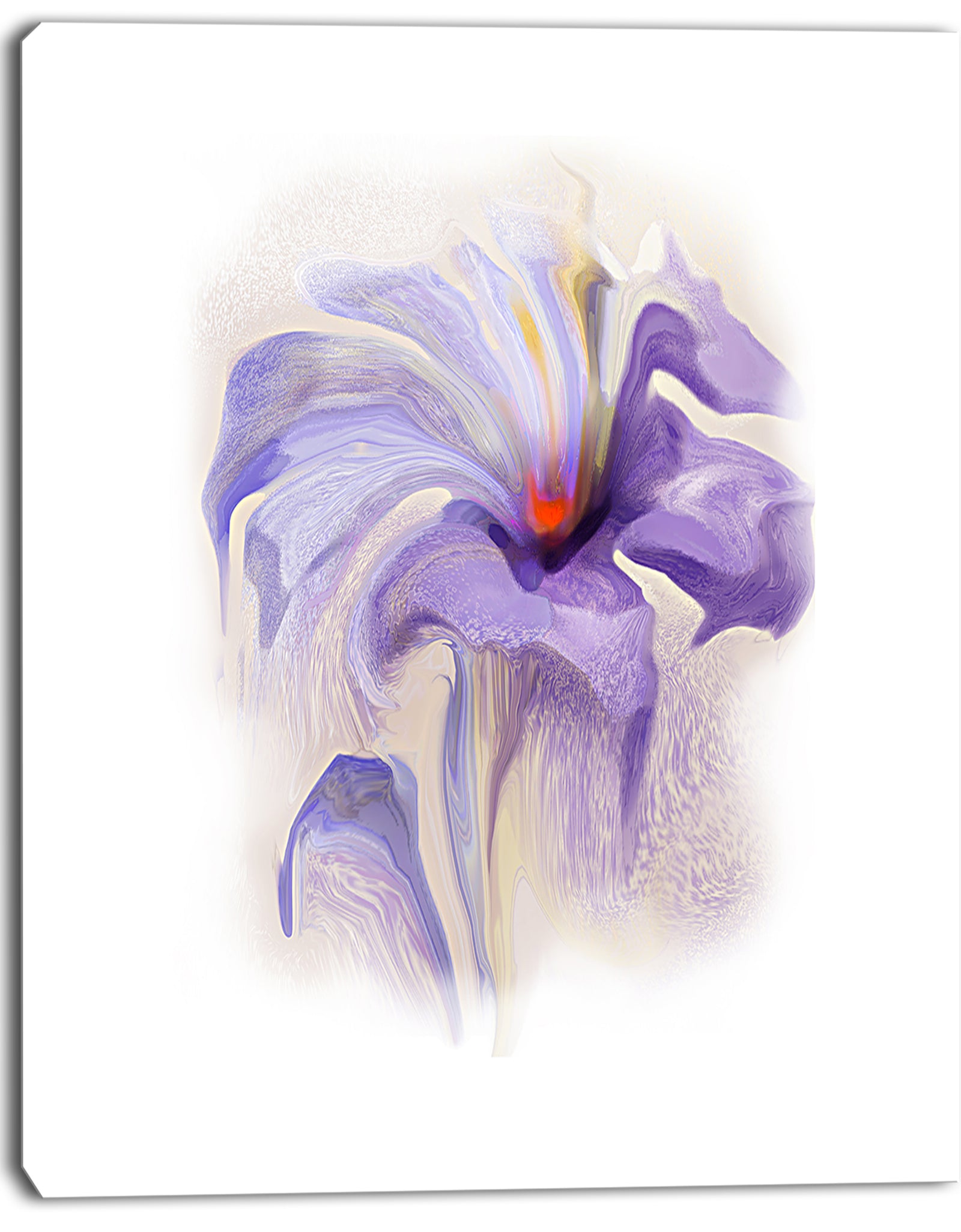 Purple Flower Watercolor Illustration - Large Animal Canvas Wall Art Print