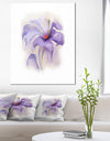 Purple Flower Watercolor Illustration - Large Animal Canvas Wall Art Print