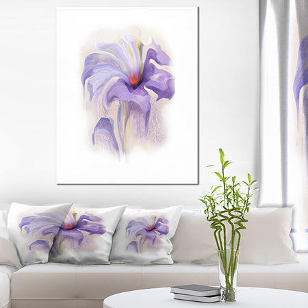Purple Flower Watercolor Illustration - Large Animal Canvas Wall Art Print