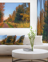 Road Through Fall Forest - Extra Large Landscape Art Canvas