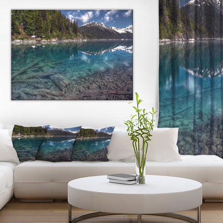 Blue Waters and Mountains - Extra Large Landscape Art Canvas
