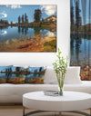 Clear Lake with Row of Pine Trees - Extra Large Landscape Art Canvas