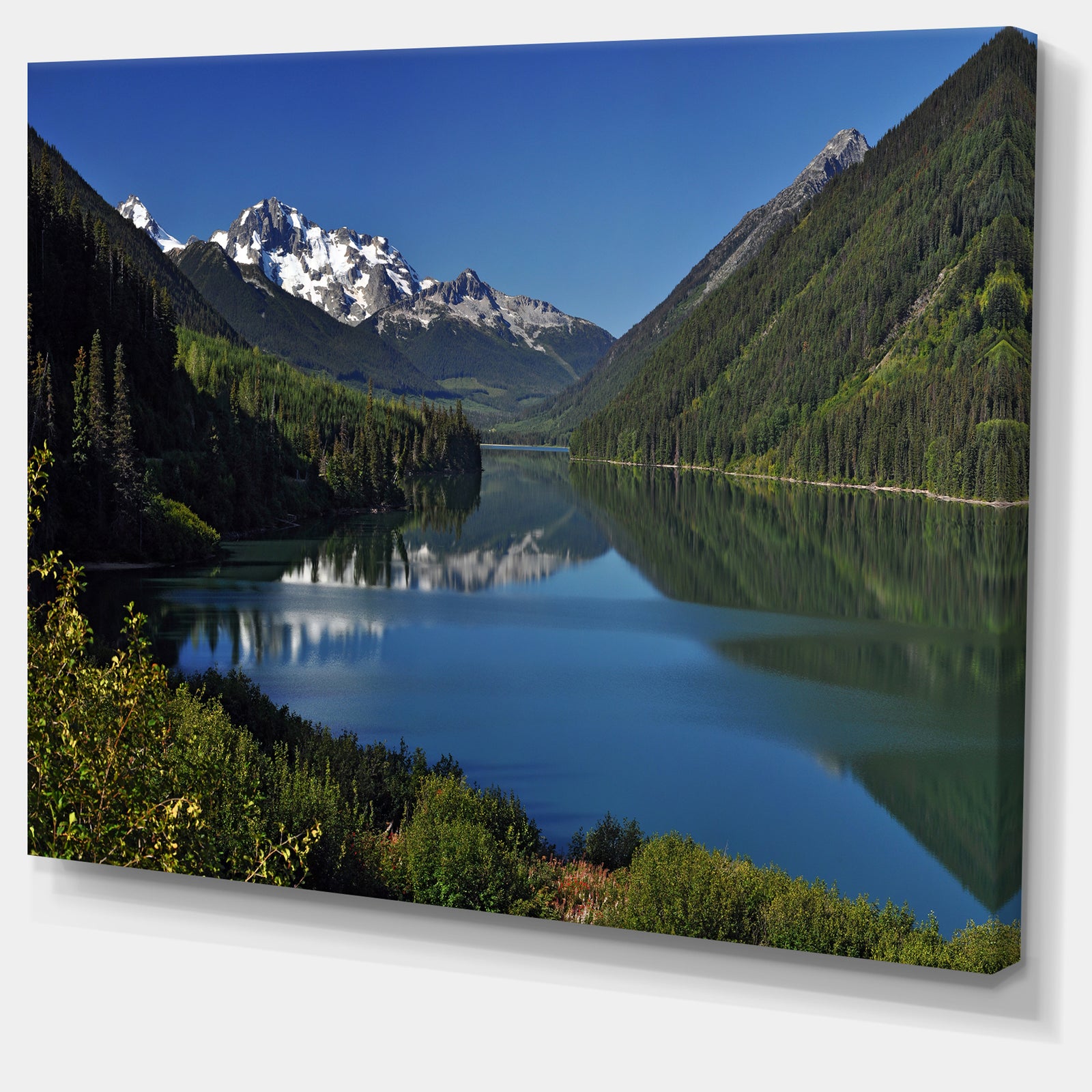 Calm Clear Lake with Mountains - Extra Large Landscape Art Canvas