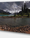 Dark Sky over Crystal Clear Lake - Extra Large Landscape Art Canvas