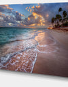 Palm Trees on Clear Sandy Beach - Seashore Canvas Art Print