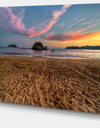 Trodden Sand on Beach at Sunset - Seashore Art Print on Canvas