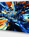 Into the Center Blue Fractal Design - Abstract Canvas Wall Art Print