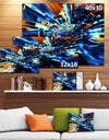 Into the Center Blue Fractal Design - Abstract Canvas Wall Art Print