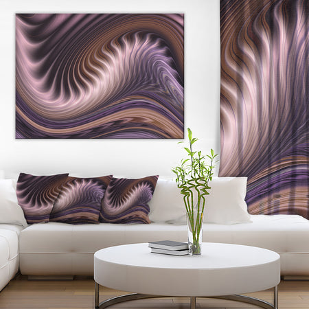 Purple Waves Fractal Wall Art - Abstract Canvas Wall Art Print