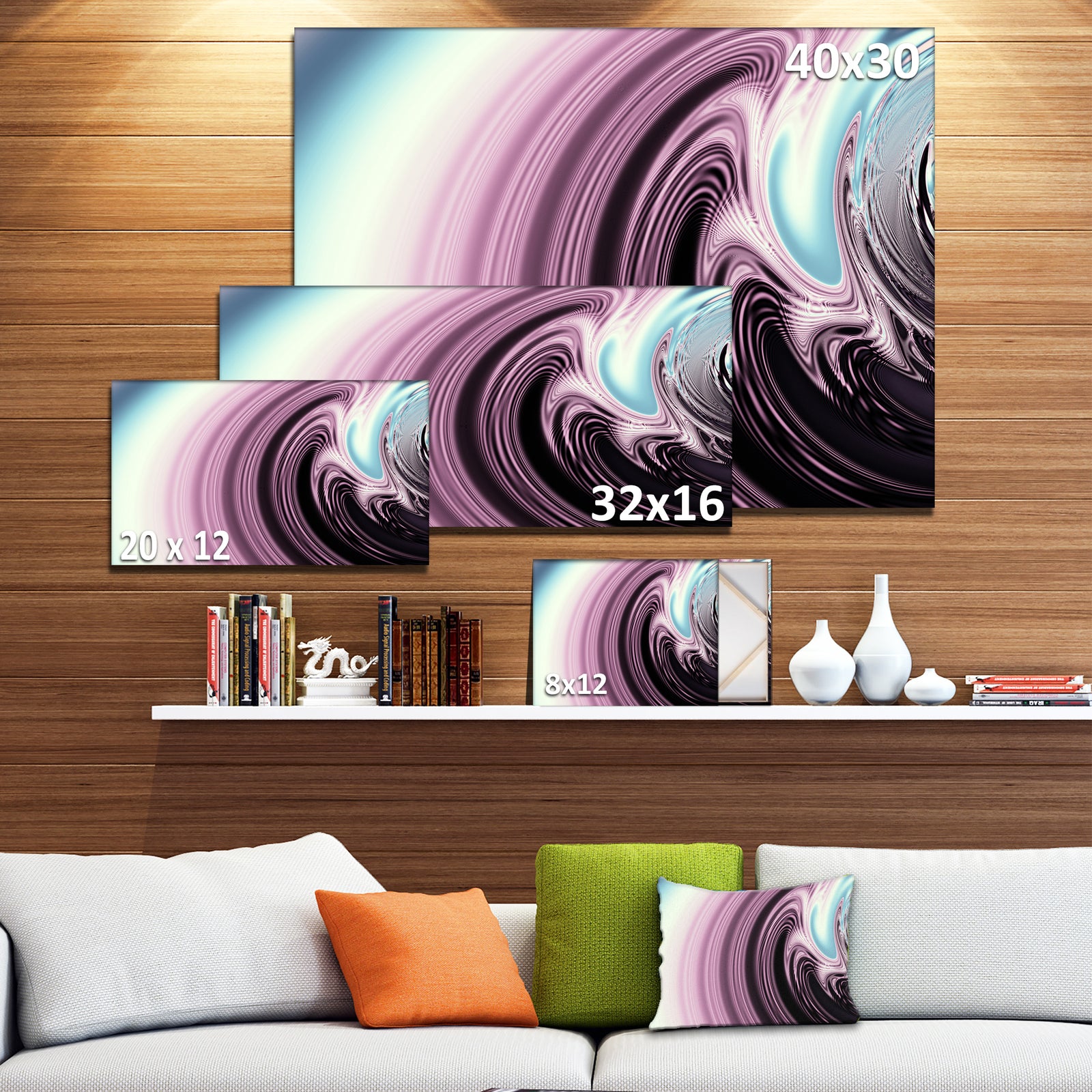 Unique Purple Fractal Art Pattern - Abstract Canvas Wall Art Print